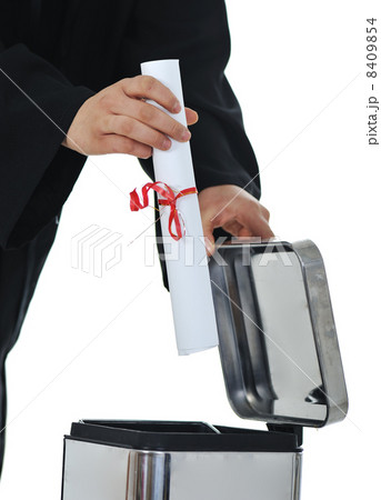 Throwin graduate diploma in garbage 8409854