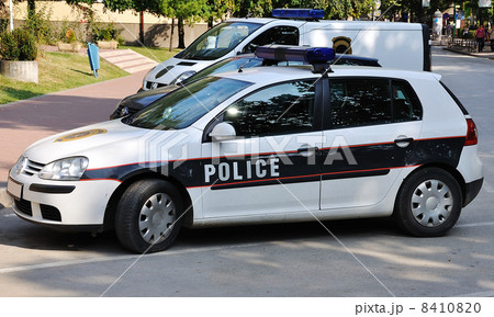 Police car outdoor on the street 8410820