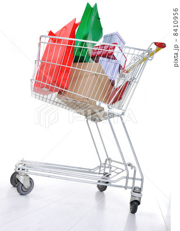 Shopping cart with boxes and bags in 8410956
