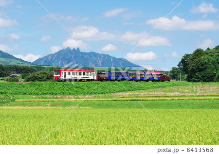 根子岳とトロッコ列車 根子岳とトロッコ列車 8413568