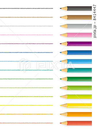 色鉛筆で線をひくのイラスト素材