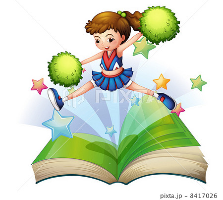 A book with a cute cheerdancer jumping A book with a cute cheerdancer jumping 8417026
