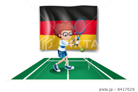 A tennis player with the flag of Germany 8417029