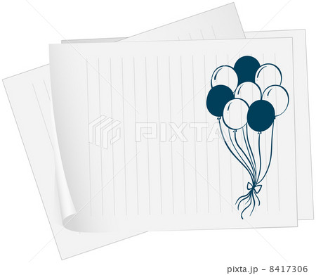 A paper with a drawing of balloons 8417306