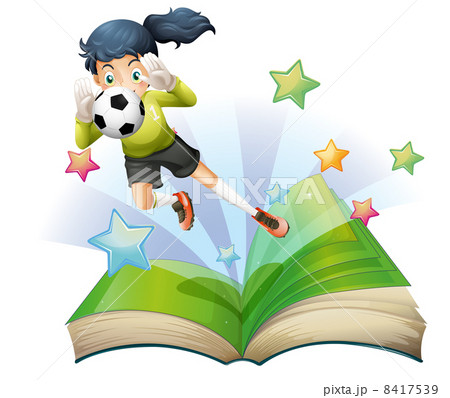 A book with an image of a female football player 8417539