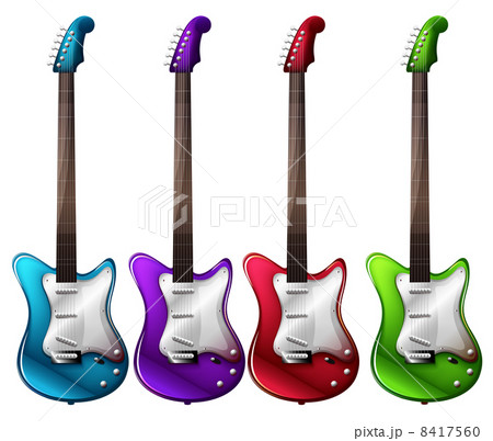Four colorful electric guitars 8417560