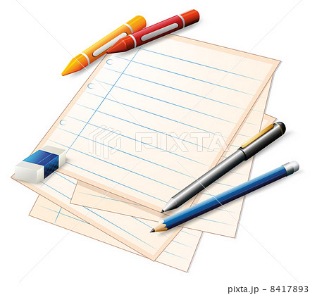 A paper with crayons and pencils 8417893