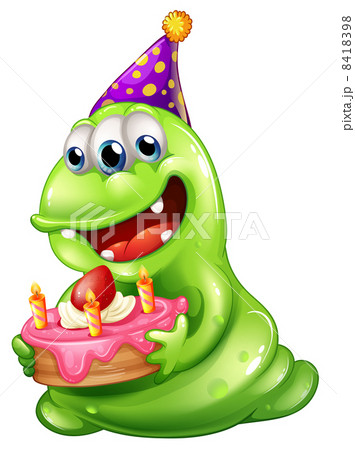 A greenslime monster celebrating a birthday A greenslime monster celebrating a birthday 8418398