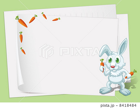 Empty papers with a bunny and carrots 8418484