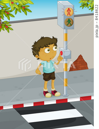 Boy crossing road Boy crossing road 8418622