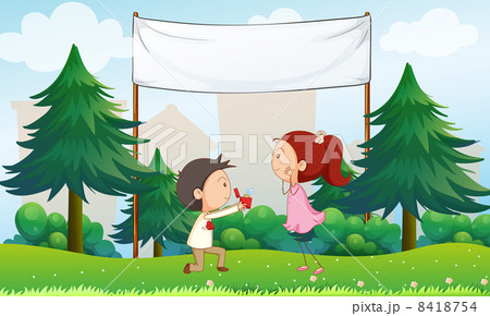 A marriage proposal below the empty signage A marriage proposal below the empty signage 8418754