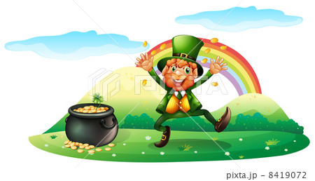 An old man near the hill with coins 8419072