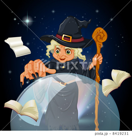 A witch doing a spell A witch doing a spell 8419231