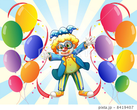 The twelve balloons and the male clown The twelve balloons and the male clown 8419407