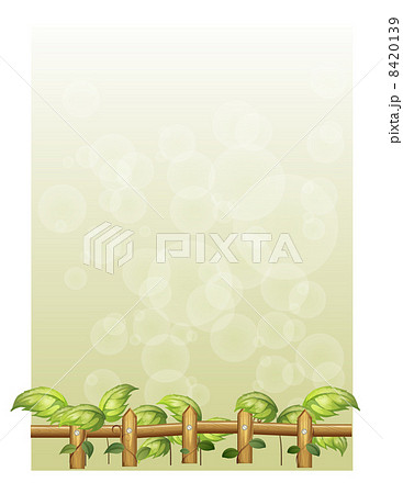 A special paper with a wooden fence and vine plants 8420139