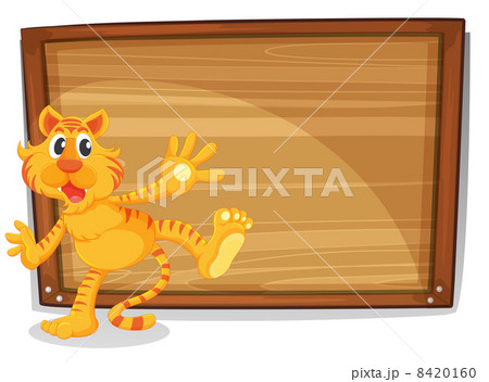 A tiger in front of a blank board A tiger in front of a blank board 8420160