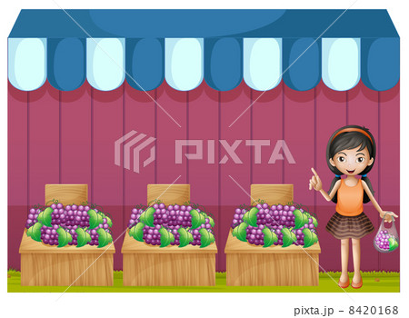 A girl selling grapes 8420168