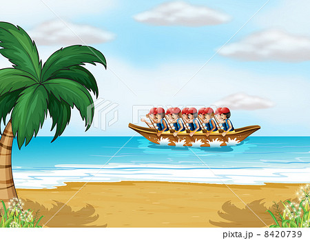 A group of men boating 8420739