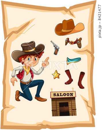 A poster with a cowboy and a saloon bar A poster with a cowboy and a saloon bar 8421477