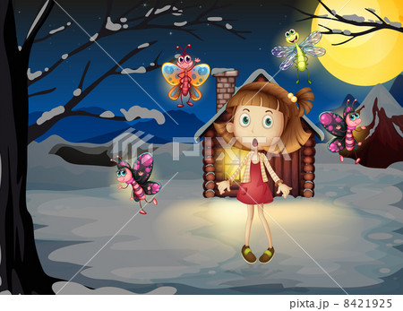 A young girl amazed by the butterflies A young girl amazed by the butterflies 8421925