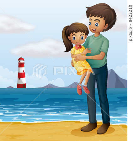 A father and a daughter at the beach A father and a daughter at the beach 8422210