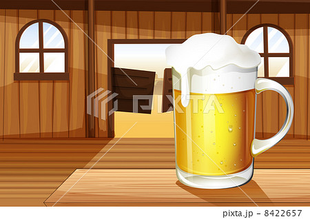A table with a mug full of beer 8422657