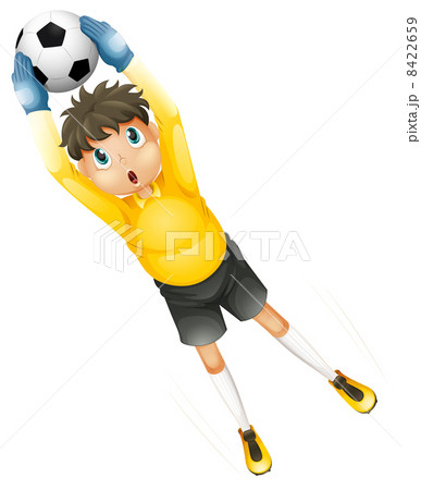 A little football player catching the ball 8422659