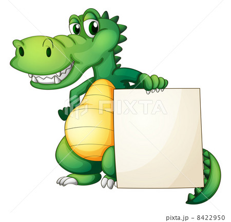 A crocodile holding an empty board 8422950