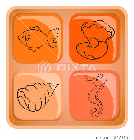 A cube with images of sea creatures A cube with images of sea creatures 8423155