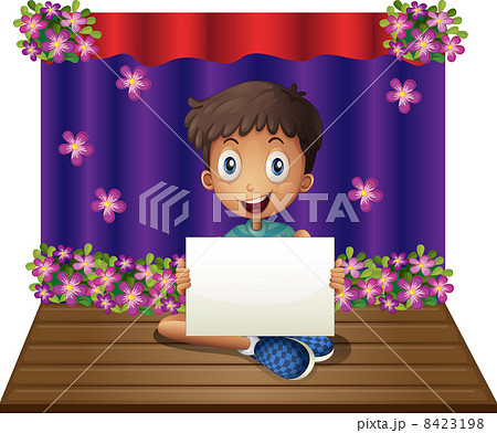 A man holding an empty signage at the stage 8423198