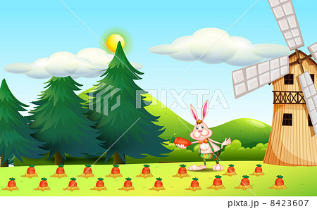 A rabbit planting carrots 8423607
