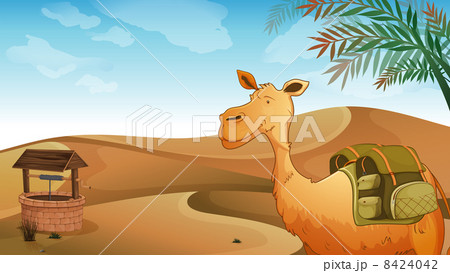 A camel with a well at the desert A camel with a well at the desert 8424042