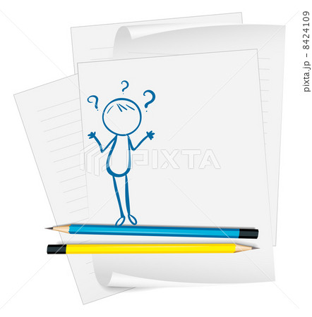 A paper with a sketch of a confused person 8424109
