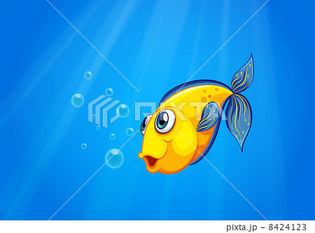 A yellow fish swimming under the sea 8424123