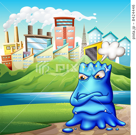 An angry fat blue monster in the city An angry fat blue monster in the city 8424446