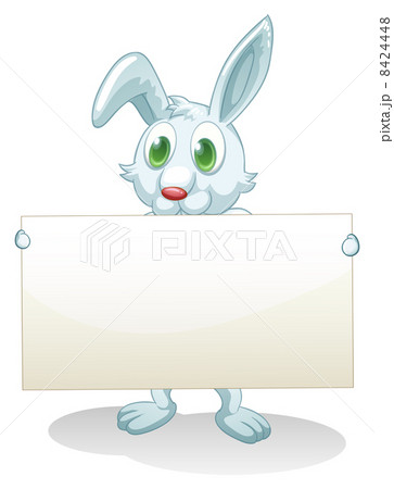 A bunny holding an empty banner A bunny holding an empty banner 8424448