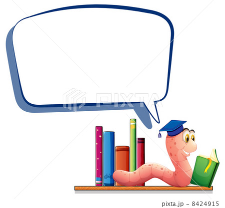 A worm reading a book with an empty callout A worm reading a book with an empty callout 8424915