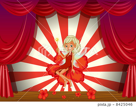A stage with a fairy in a red dress A stage with a fairy in a red dress 8425046