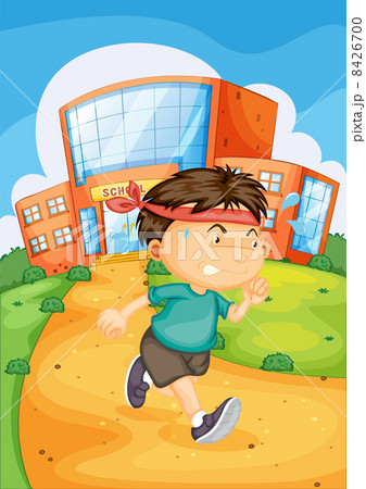 boy infront of school boy infront of school 8426700
