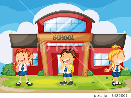 kids infront of school kids infront of school 8426801