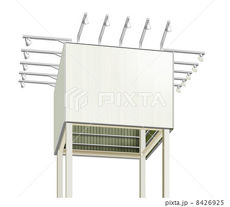 四面の広告塔 Cg 無地 看板 白背景のイラスト素材