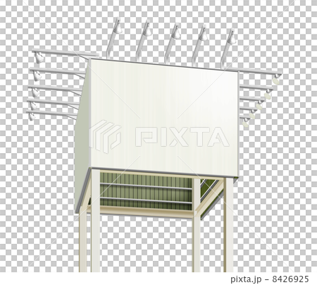 四面の広告塔 Cg 無地 看板 白背景のイラスト素材