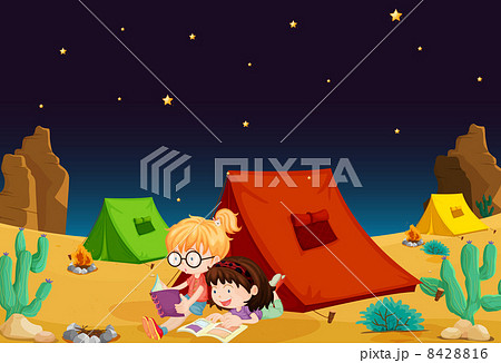 tent house and girl reading books 8428816