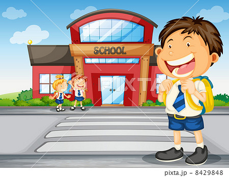 kids infront of school kids infront of school 8429848