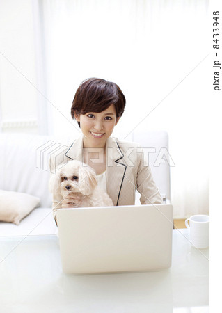 女性とトイプードル 女性とトイプードル 8433948