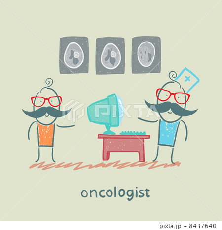oncologist shows the x-ray images of the patient oncologist shows the x-ray images of the patient 8437640