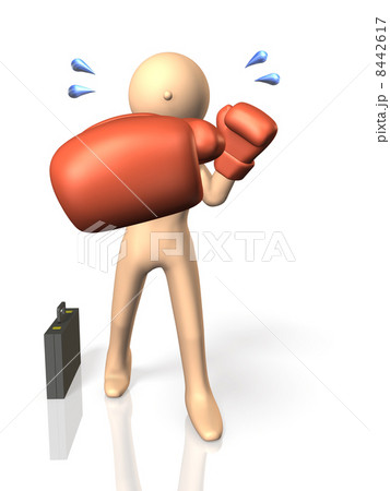 パンチを繰り出すビジネスマンのイラスト素材