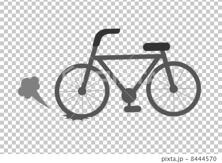 自転車タイヤのパンクのイラスト素材