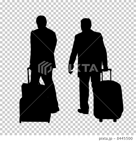 出張に出掛けるサラリーマンのイラスト素材