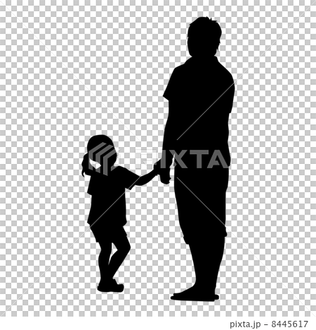 A daughter and a father who knock on the ground 8445617